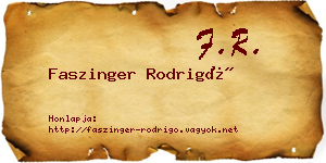 Faszinger Rodrigó névjegykártya